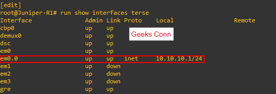 Basic Configuration Juniper