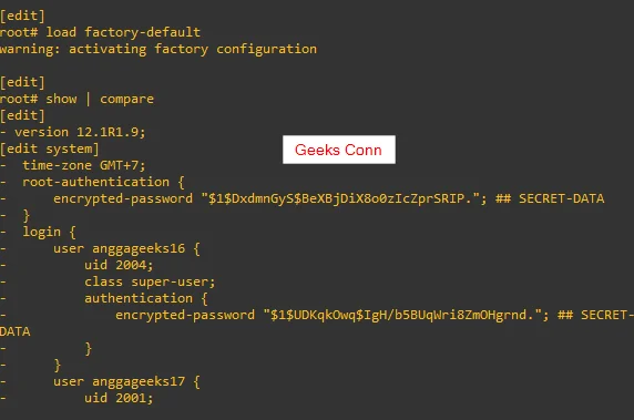 Backup Restore Configuration Juniper