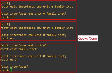 Keluar Hierarki Juniper Dasar Juniper CLI