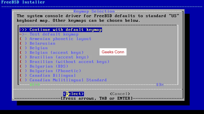 Keymap Selection Keymap Selection