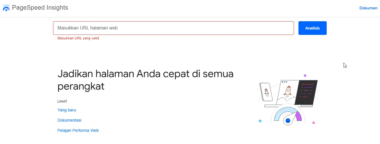 PageSpeed Insights Test Perfomance Website