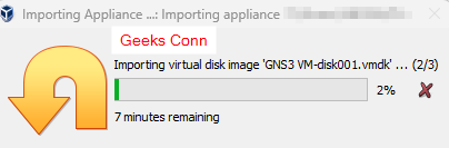 GNS3 VM Server di VirtualBox