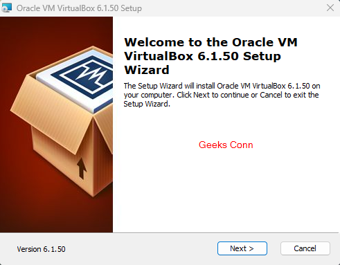 Setup Wizard Oracle VM VirtualBox Oracle VM VirtualBox