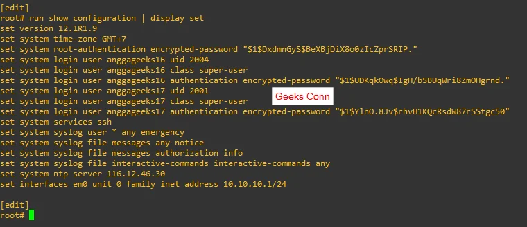 Manajemen Configuration Perangkat Juniper
