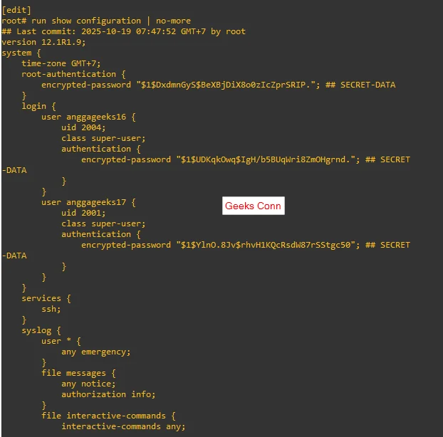 Manajemen Configuration Perangkat Juniper
