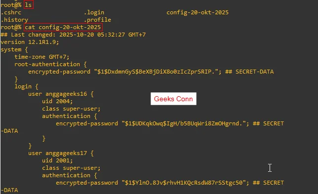 Backup Restore Configuration Juniper