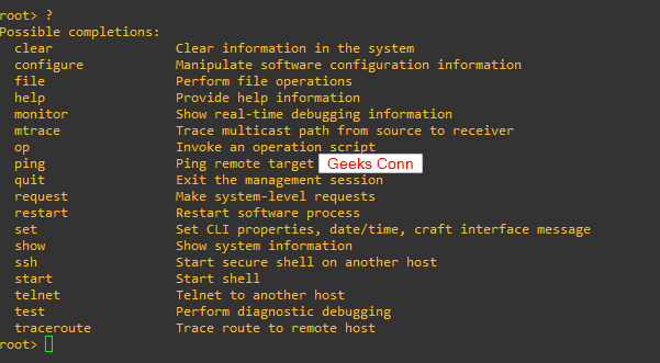 prompt help operational mode Dasar Juniper CLI