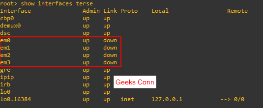 show adapter junos os Dasar Juniper CLI