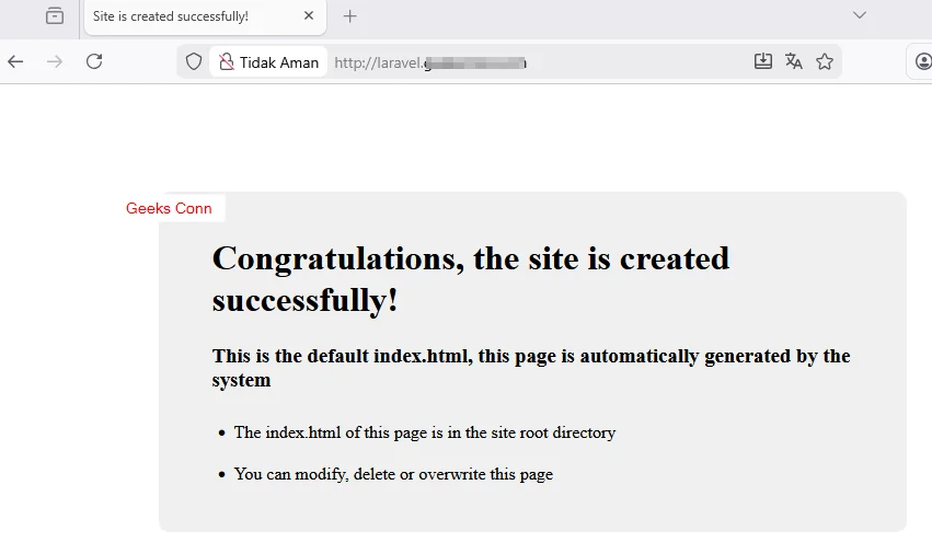 Akses Site Laravel aaPanel