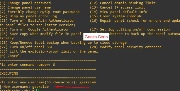 Change Panel Username
