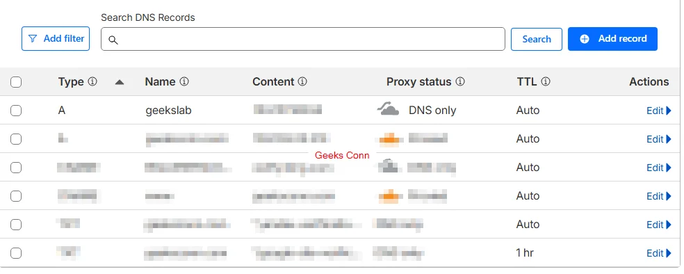 DNS Record Cloudflare