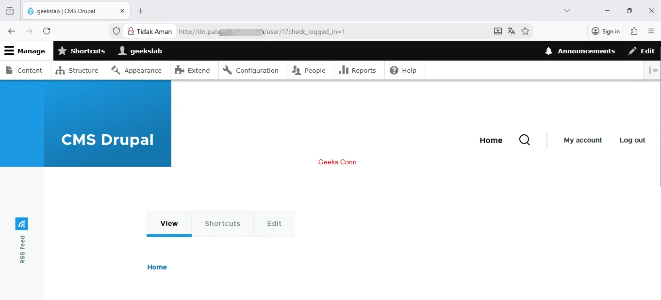 Dashboard CMS Drupal
