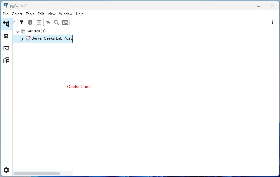 Dashboard pgAdmin yang sudah di custom