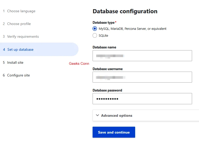 Database Configuration Drupal