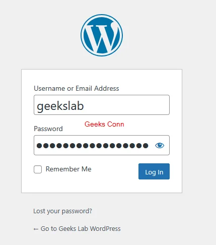 From Login Dashboard WordPress