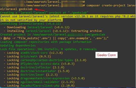 Install Laravel Latest