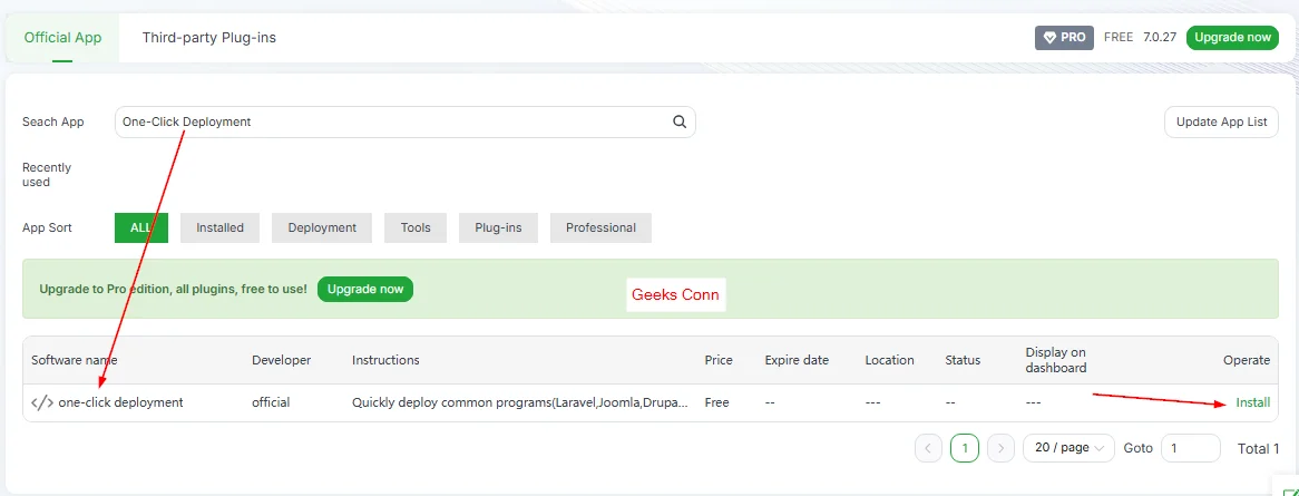 Install dan Search one-click deployment