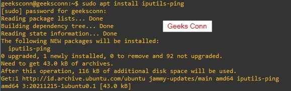 Install iputils-ping