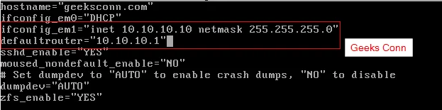 Konfigurasi Static IP Address Interface em1