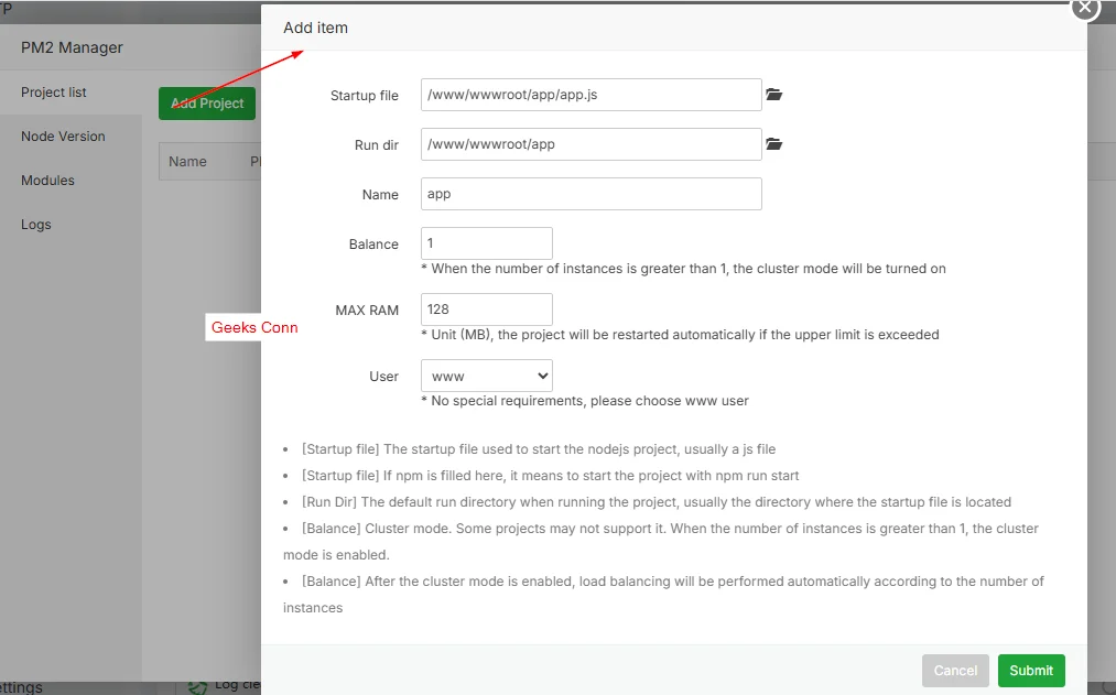 Menambahkan dan Menjalankan Project Node Js Sederhana ke PM2 Manager