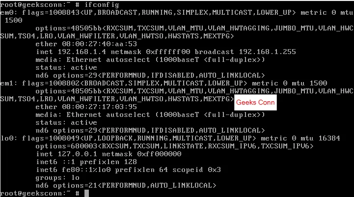 Menampilkan Interfaces Network FreeBSD