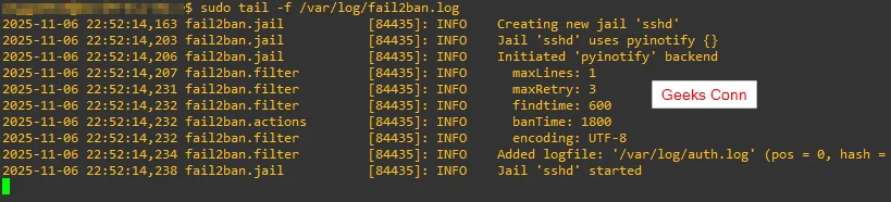 Monitoring Fail2Ban Log