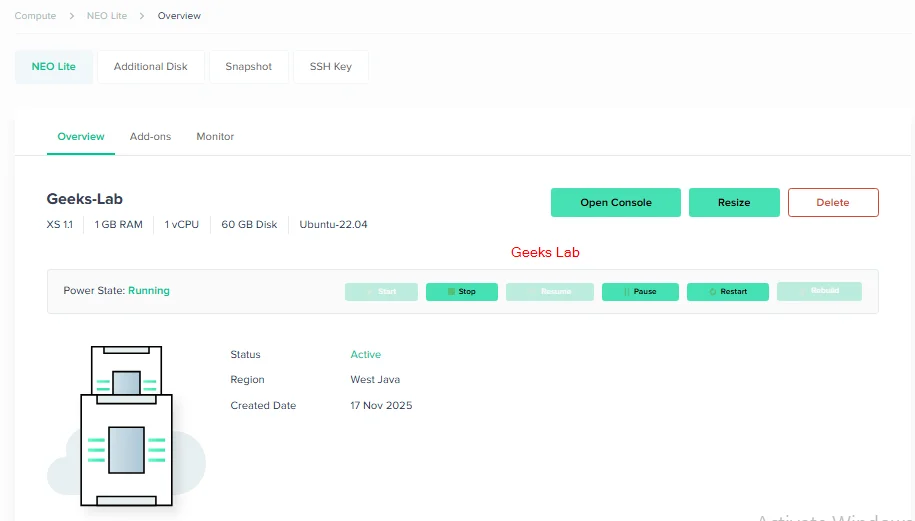 Overview VPS Server Neo Lite