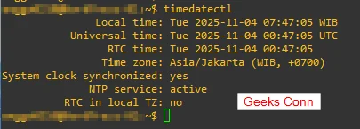 Perintah timedatectl