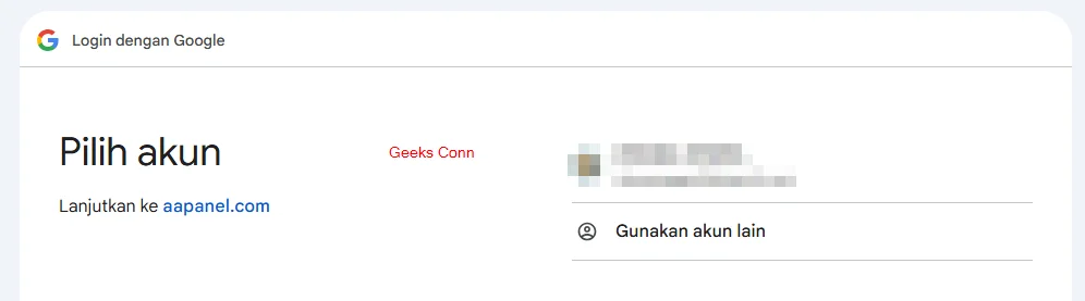 Pilih Account Google Drive