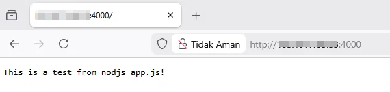 Project Node Js Sederhana Berhasil di Akses