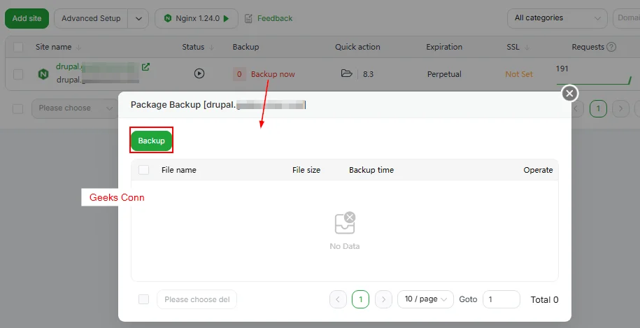 Proses Backup Website