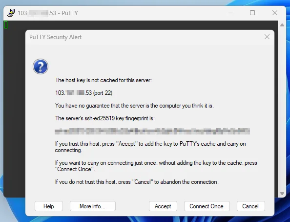 PuTTY Security Alert