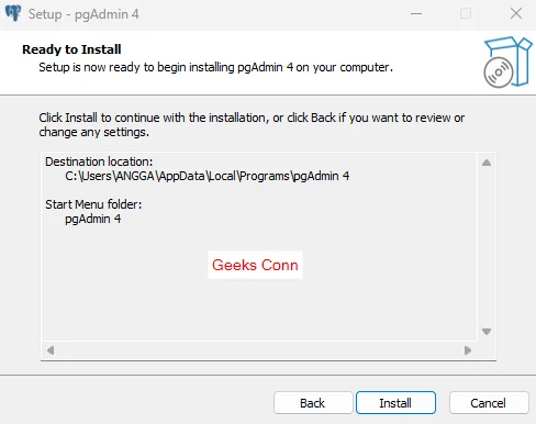 Ready to Install pgAdmin
