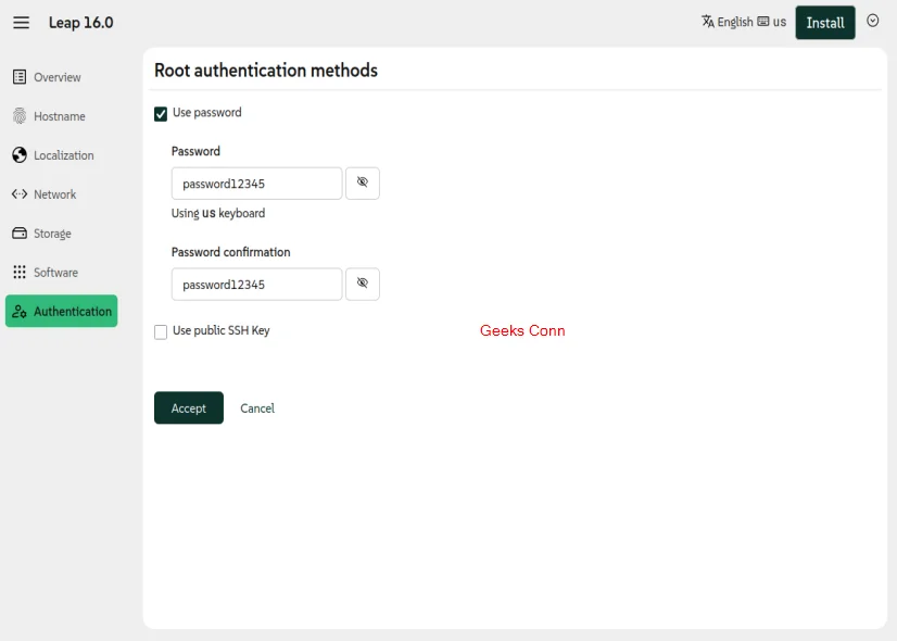 Root authentication method