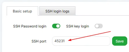 SSH Port aaPanel