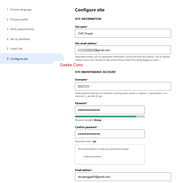 Site Informartion Drupal