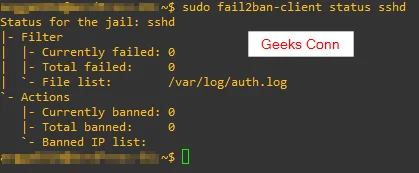 Status Fail2Ban Service sshd