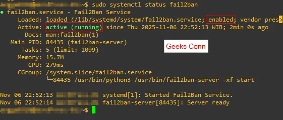 Status Service Fail2Ban