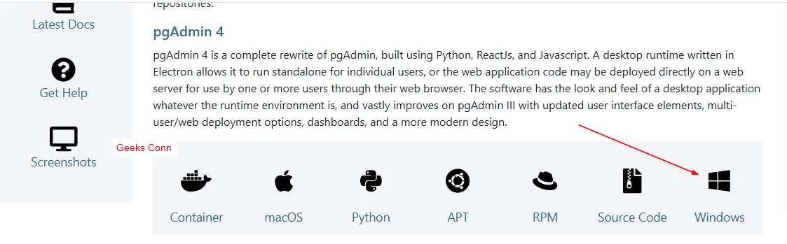 Website Official pgAdmin