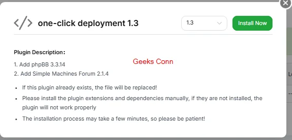 one-click deployment 1.3