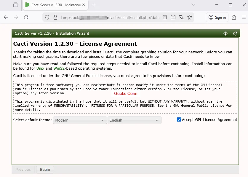 Cacti Version 1.2.30 - License Agreement