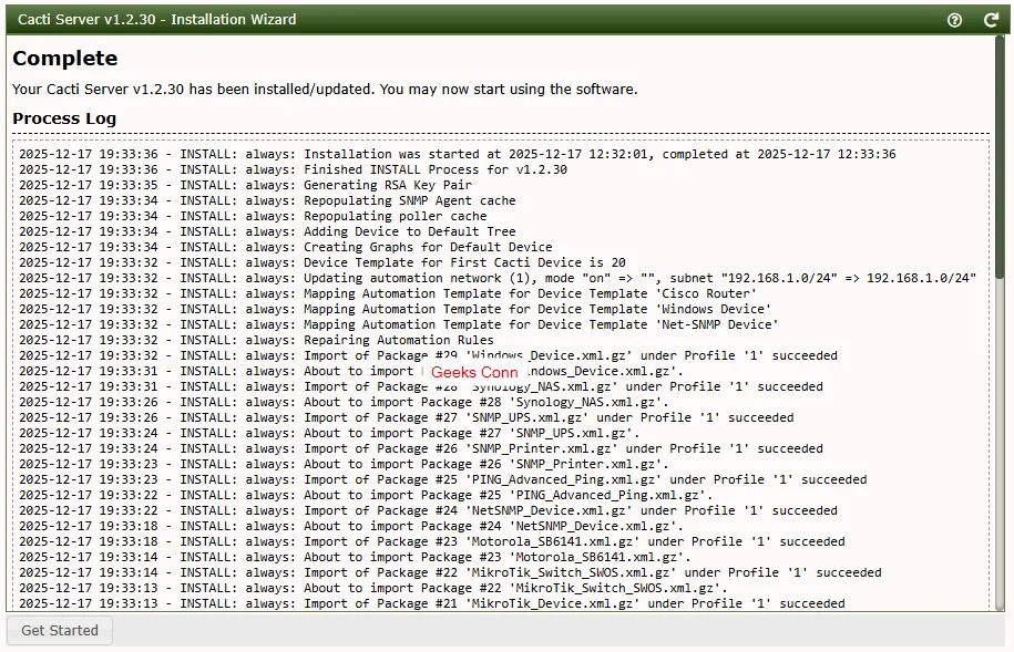Complete Install Cacti Server