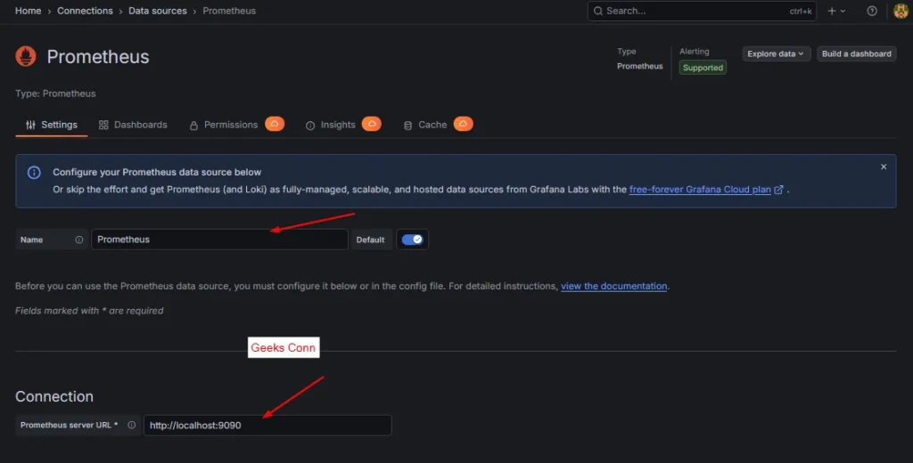 Configruation Data Source Prometheus