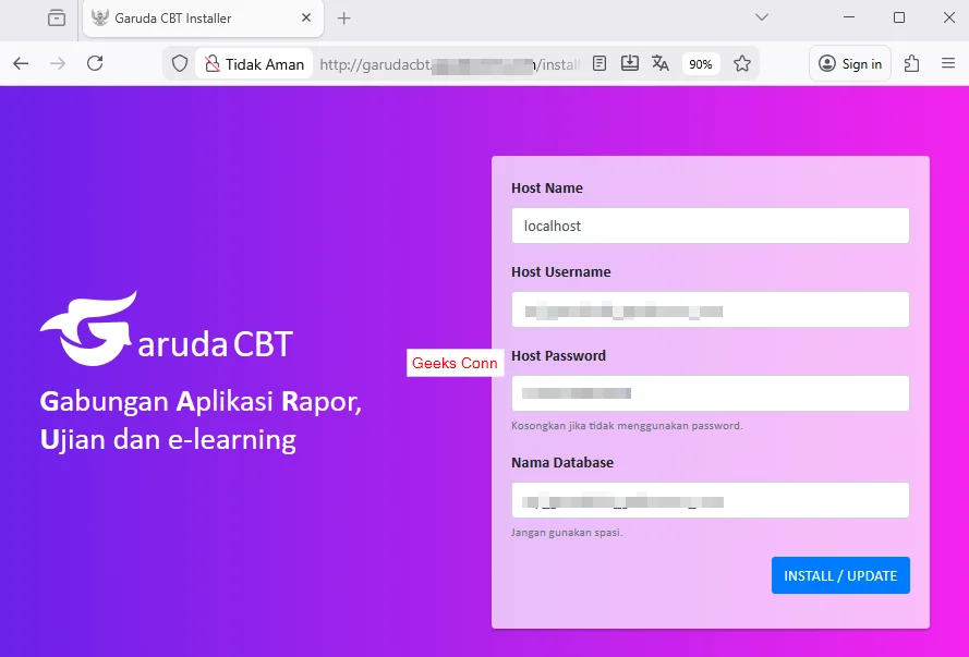 Configuration Database Garuda CBT