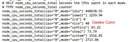 Contoh Metric Node Exporter CPU seconds total