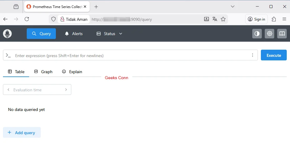 Dashboard Web UI Prometheus
