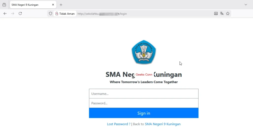 From Login CMS Sekolahku