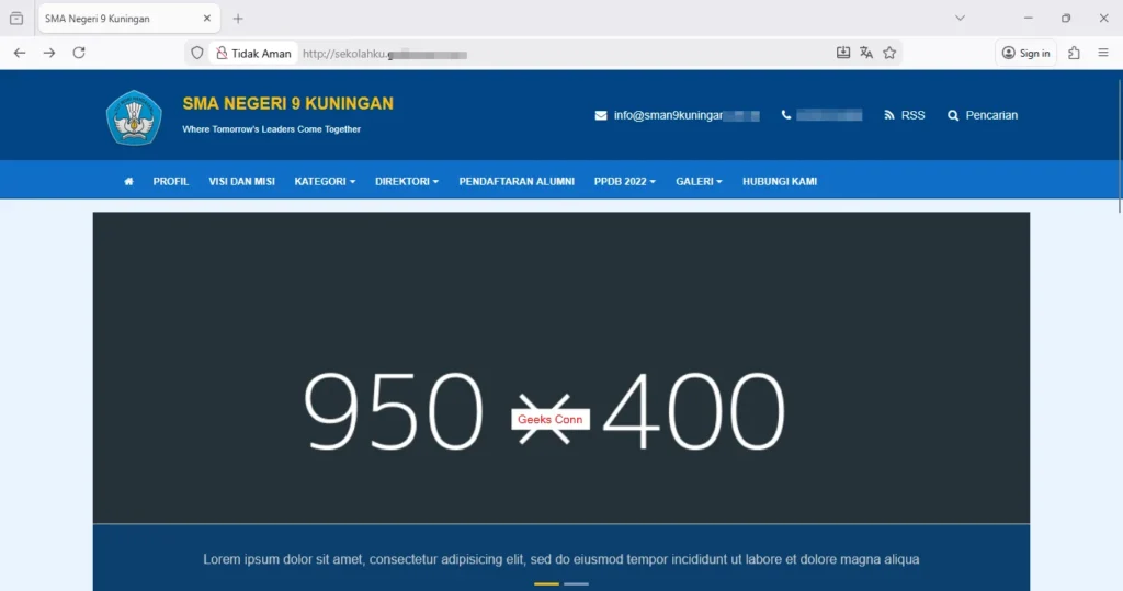 Home Page CMS Sekolahku