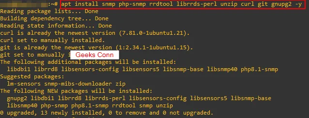 Install Package Pendukung Cacti