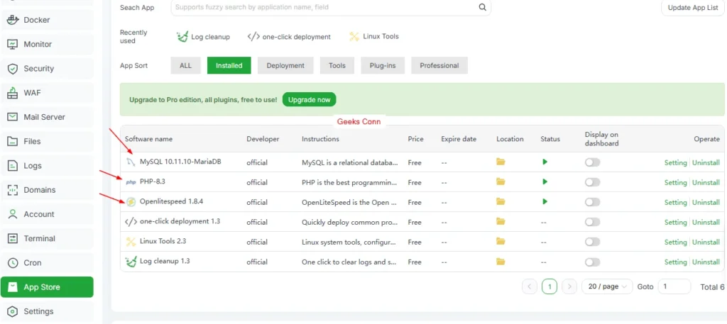 Install Software Stack LOMP